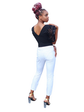 Load image into Gallery viewer, In My Bag- sheer sleeve plunge neck bodysuit - Khoris Kloset