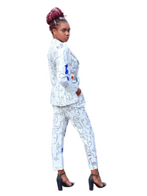 Load image into Gallery viewer, Creative Masterpiece- White two piece pant suit - Khoris Kloset
