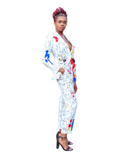 Load image into Gallery viewer, Creative Masterpiece- White two piece pant suit - Khoris Kloset