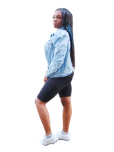 Load image into Gallery viewer, Puff point-Distressed puff sleeve jacket - Khoris Kloset