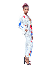 Load image into Gallery viewer, Creative Masterpiece- White two piece pant suit - Khoris Kloset
